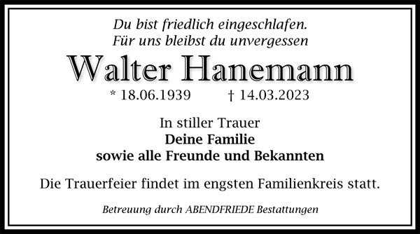 Gedenkportal Walter Hanemann