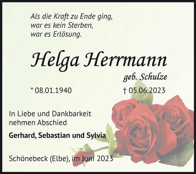 Gedenkenportal: Helga Herrmann