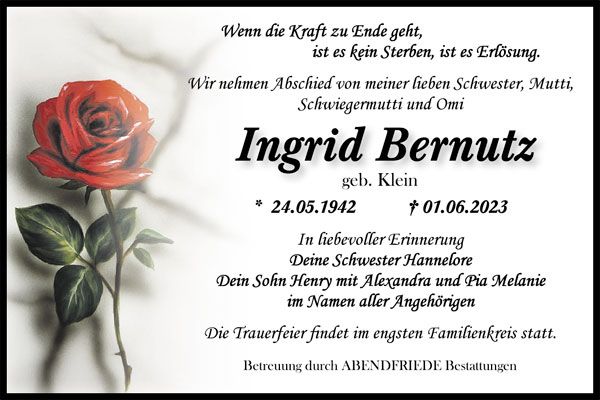 Gedenkportal Ingrid Bernutz