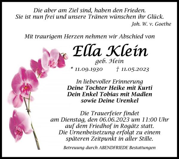 Gedenkportal Ella Klein