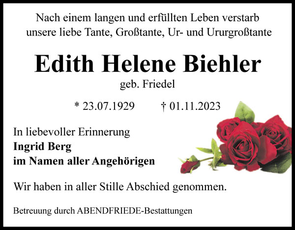 Edith Helene Biehler